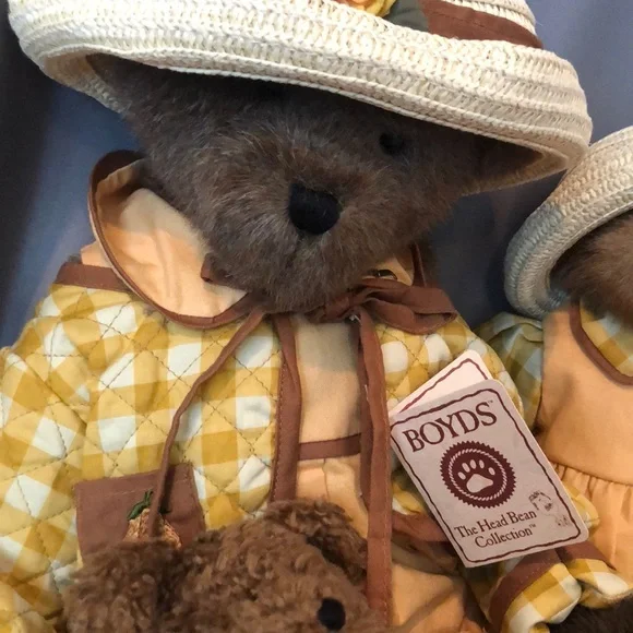 Yellow and Brown Boyd’s Teddy Bear Set with Hats - Picture 6 of 8